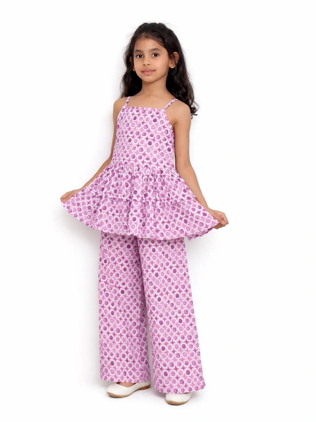 Pure cotton mauve colour coord set for girls